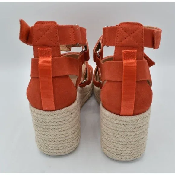 Sorel Womens Size 8.5 Cameron Multi Strap Wedge Signal Red Sandals